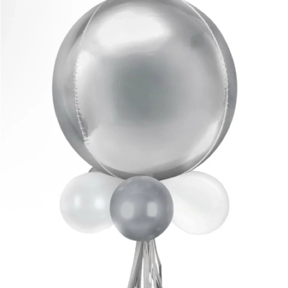 New- Silver and White Balloon Chandelier Kit